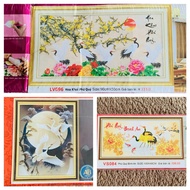 [NEW] Diamond painting of apricot blossoms, cranes, flowers, wealth, peace, pair of cranes lv096(90x