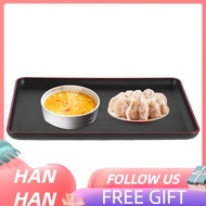 hanhan1 A sixx Serving Tray  Anti‑Skid 3 Sizes Wood Grain/Black Rectangular Coffee Table for Holding