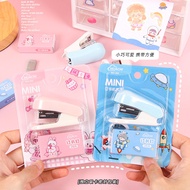 Student Multifunctional Stapler Cute Small Stapler Set Stapler Cartoon Test Paper Mini Stationery St