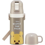 Skater children s stainless steel water bottle 2-way straw drinking 410ml cup 350ml Disney Winnie th