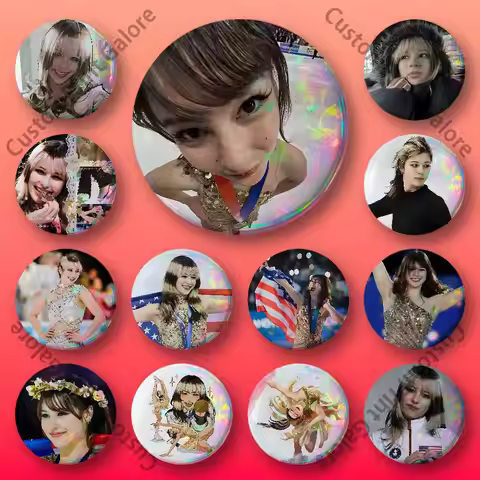 A-Alysa L-Liu Laser Film Badge Tinplate Brooch Lapel Pin HD Print Badge for Decoration DIY Accessori