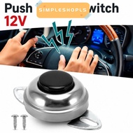 SIMPLESHOPLS Horn Button Switch, DC12V 24V Universal Push Button Switch, Starter With Mount Screws M