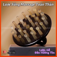 Body Massage Horn Comb, Purple Sandalwood Comb Reduces Stress, Fatigue, Headache | Linhduconshop