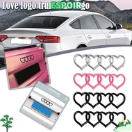 IESPOIRHA Trunk Tail Label Badge, Heart-shaped ABS Plastics Love Heart Logo Rear, Four Ring Label fo