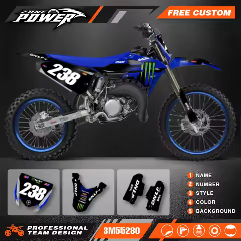 Powerzone For Yamaha YZ85 2022 2023 2024 2025 Custom Backgrounds Graphics Decals Sticker Kits 06