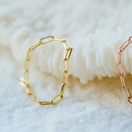 18K金 長方鍊戒  鍊戒 純黃金 Au750 純K金 細戒指 尾戒 個性款