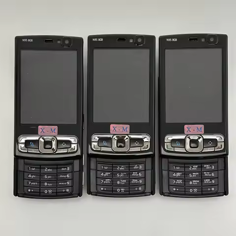 Original N95 8GB Slider Mobile Cell Phone 2.8'' 5MP English Russian Hebrew Arabic Keyboard GSM 2G 3G