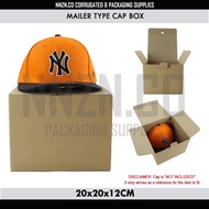 【packing shop] NNZN Mailer Type Corrugated Box Hat Cap Shipping Box Cap Protection Box 20x20x15cm(Cap not included)