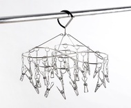 304不鏽鋼幸運草曬襪架　28夾吊衣架　十餘年口碑夾子多年也不斷