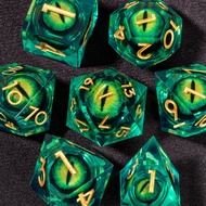 DND Liquid Core D&D Dice Set Sharp Edge Resin Dungeon and Dragon Dice Role Playing RPG D and D Dice 