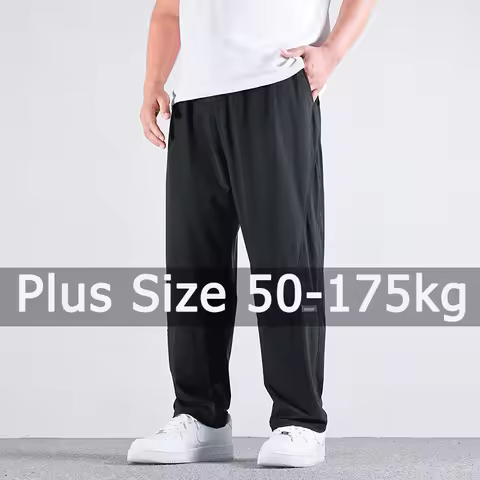 Plus Size 50-175kg Men's Ice Cool Long Pants Large Size 8XL 9XL 10XL Casual Loose Trousers Big Size 