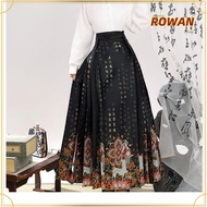 ROWANS Improved Hanfu Skirt, Poetry, Fairy, Deer Pattern Weaving Gold/silver Craft  Chinese Hanfu Skirt, Waist Design Chinese Tailoring Ming Dynasty Hanfu Skirt Daily Wear