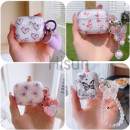 Cute Butterfly Earphone Case for Airpods Pro 2/ Airpods Pro/ Airpods 3/Airpods 2/Airpods 1 Simple Heart with Pendant