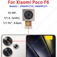 กล้องหลังด้านหลังสำหรับ Xiaomi Poco F6 Pro PocoF6 5G โมดูลกล้องภาพด้านหลังอะไหล่สำรอง50MP 8MP หลักกว