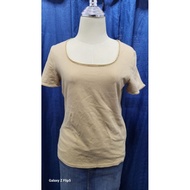 Defect Code 01263 G2000 T-Shirt Cream Color Size 9 Bust Before Stretching 36 Length 24