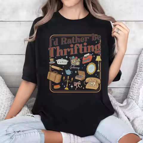 Plus Size Summer Women's Vintage Thrift Store Aesthetic Design TShirt Cotton Breathable Stylish Vers