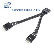 USB 2.0 Splitter Cable - 9 pin 1 to 2 12cm long (1 female to 2 male) plugged in in 100% new Mainboar