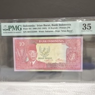 Uang kuno Soekarno 10 Rupiah Irian Barat 1960 PMG 35 Sukarno