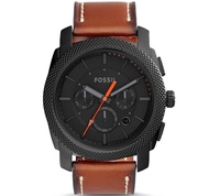 Fossil Mens Big Machine Black Dial Chronograph Brown Leather Watch FS5234