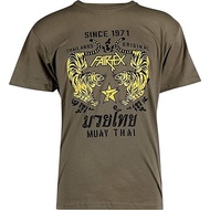 Fairtex Mens Mens Mens Shirt Muay Thai Mma Twin Tiger T-Shirt Army