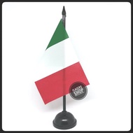 Italian/Italy Table Flag + Wooden Pole