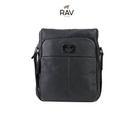 RAV DESIGN Men's Sling Bag / Genuine Leather / Black / RVC541G1