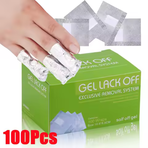 100Pcs Aluminium Foil Nail Polish Remover Wraps Disposable Soak Off Acrylic Gel Polish Remove Paper
