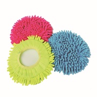 2pcs Rotating Mop Head Chenille Round Mop Head Mop Head Replacement