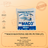 Kantong Plastik 17 24 28 35 40 Maco Putih Susu / HD PE Kresek Maco Ukuran 17 24 28 35 40 Ramah Lingk
