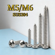 Phillips Pan Head Self Tapping Screw /Screw Plastic Wood| SUS 304 Stainless Steel  | Skru Besi M5/M6