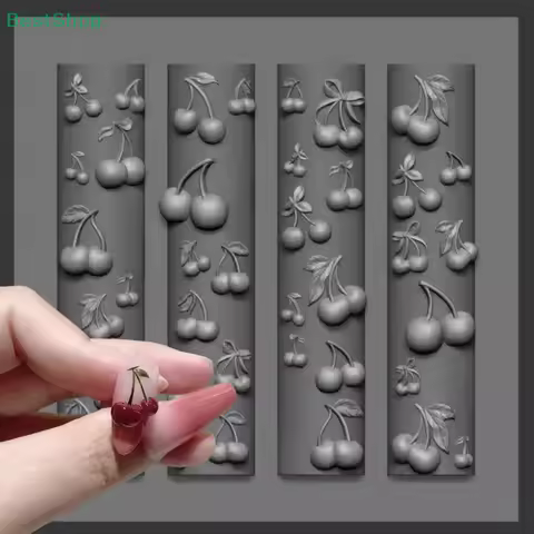 〔Victoria〕3D Silicone Nail Art Mold Rose Flower Butterfly Cherry Design DIY Nail Templates Manicure 