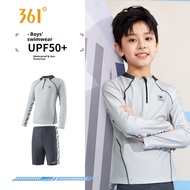 361 Degrees Boy's Swimwear 2-piece Long Sleeve Blue Cute Beachwear Outfit