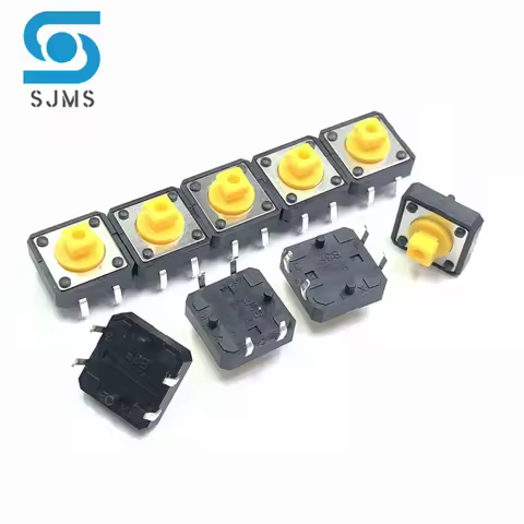 20~100Pcs B3F-4055 12x12x7.3 mm Tactile Switches Yellow Square Push Button Tact Switch 12*12*7.3 mm 