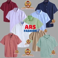 Basic Kosong Kemeja Lelaki Lengan Pendek  100% Cotton Oxford Kain.