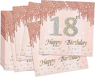 Pack of 40 Napkins 18th Birthday 33 x 33 cm Happy Birthday Napkins Milestone 18 Table Decoration Ros