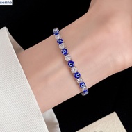 SERINA Glaze Devil's Eye Bracelet, Luxury Vintage Copper Zircon Rhinestone Devil's Eye Bangle, Aesth
