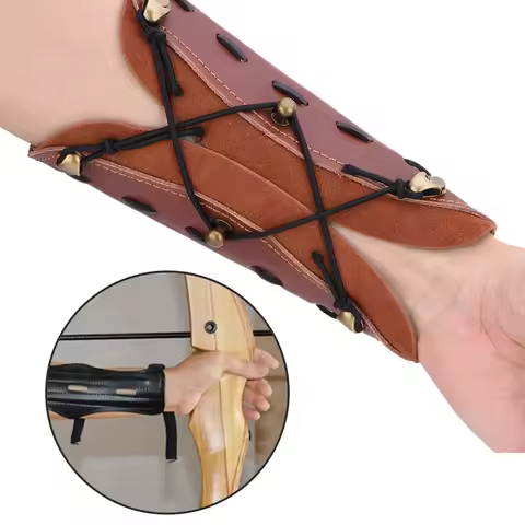 Leather Archery Arm Guard Adjustable Shooting Barcer Wear Resistant Archery Armband For Kids