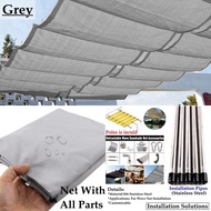 REGJU กันสาดกันน้ำผ้าโพลีเอสเตอร์บานเลื่อน2.5x3m ~ 3X6ม. 300D ศาลาในสวนคลื่นบ้าน Pergolas ร่มกันแดดก