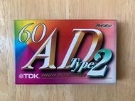 TDK AD2 60  / AD-2 60 好聲帶 type II 鉻帶  空白用作錄音的卡式帶/錄音帶/卡式磁帶/磁帶/cassette tape
