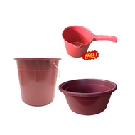 Emart Big Basin Laundry with 15L Water Pail and Water Dipper Bundle