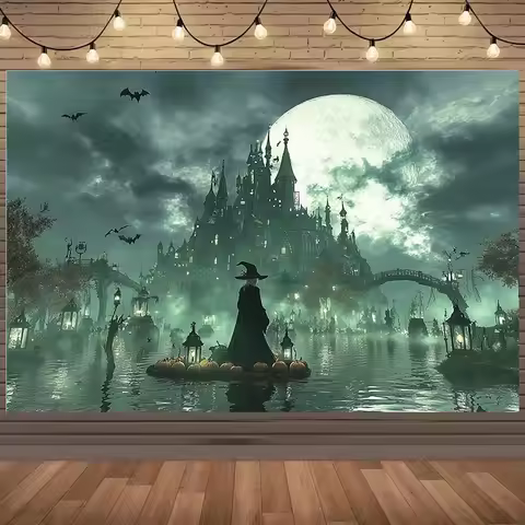 Experience the magical kingdom of mysterious castles, pumpkin lanterns, and witches on a 1pc 2D plan