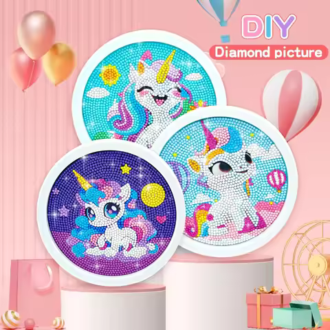 Diamond Painting Set Cute Unicorn Beginner Diamond Painting Set 5D DIY Children and Adults Diamond P