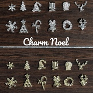 Set of 5 Christmas themed nail decoration charms, snowflake charms, Christmas charms, reindeer charm