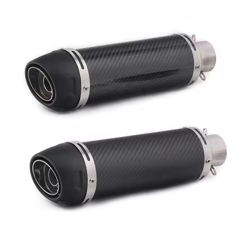 E-Mark Universal Motorcycle Real Leo Carbon Fiber Slip On Exhaust Pipe Muffler Escape moto For Honda