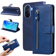 XICCI For Huawei Nova Y70 4G/Nova Y70 Plus 4G Phone Case Zipper Wallet Bag Card Slots Flip Cover Lea