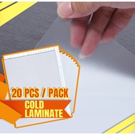 3M (20 pcs/pack) Cold Laminate Film Sticker A4 A3 Size | Soft Matte / Glossy Surface | Self-adhesive