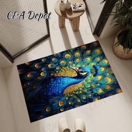[Deepavali Decorations] 3D Peacock Carpet Anti slip Floor Mat Carpets For Living Room Kitchen Floor Mat Entrance door Mat Bedroom carpet Diwali Decorations Home Decor