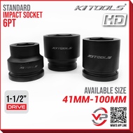 【1-1/2" x 41mm - 100mm】KI TOOLS STD IMPACT SOCKET 1 1/2 INCHES DRIVE – 6PT / BOX SOCKET