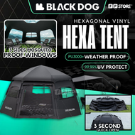 FPSTORE BLACKDOG Hexagon Auto Tent Quick Open Camping Tent Waterproof Rainproof khemah blackdog Dome