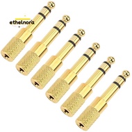 Quarter Inch Adapter, 6.35mm (1/4 Inch) Male to 3.5mm (1/8 Inch) Female Headphone Jack Plug, Gold 6 